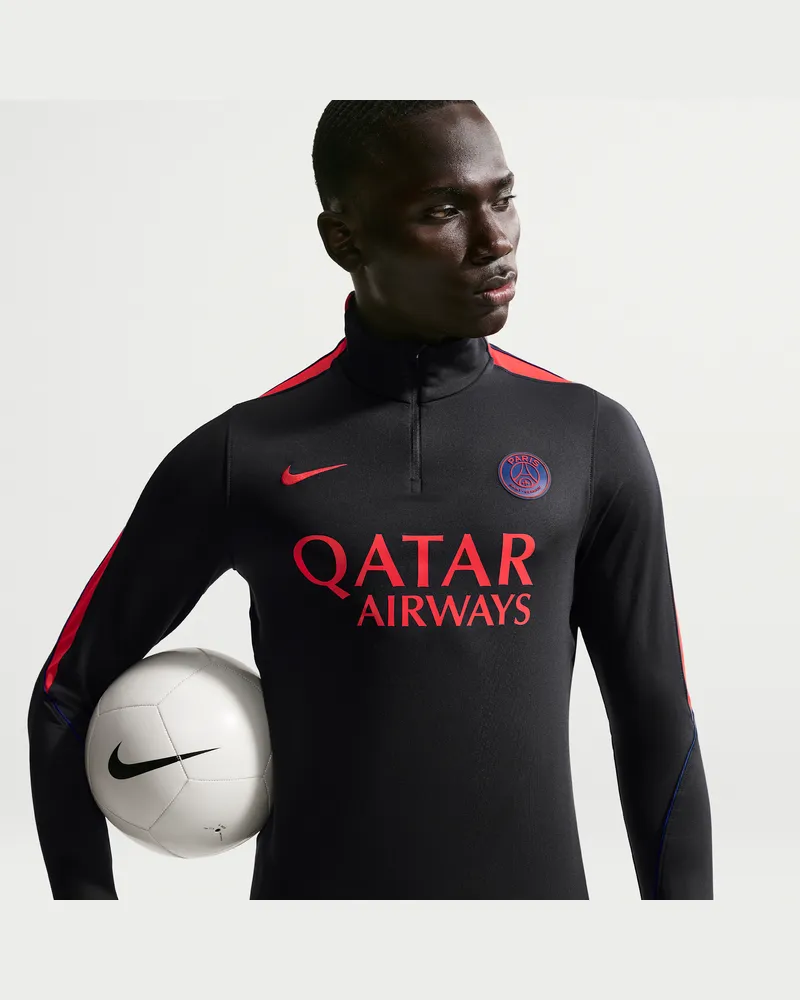 Nike Paris Saint-Germain Strike  Dri-FIT Fußball-Drill-Oberteil aus Strickmaterial (Herren) - Schwarz Schwarz