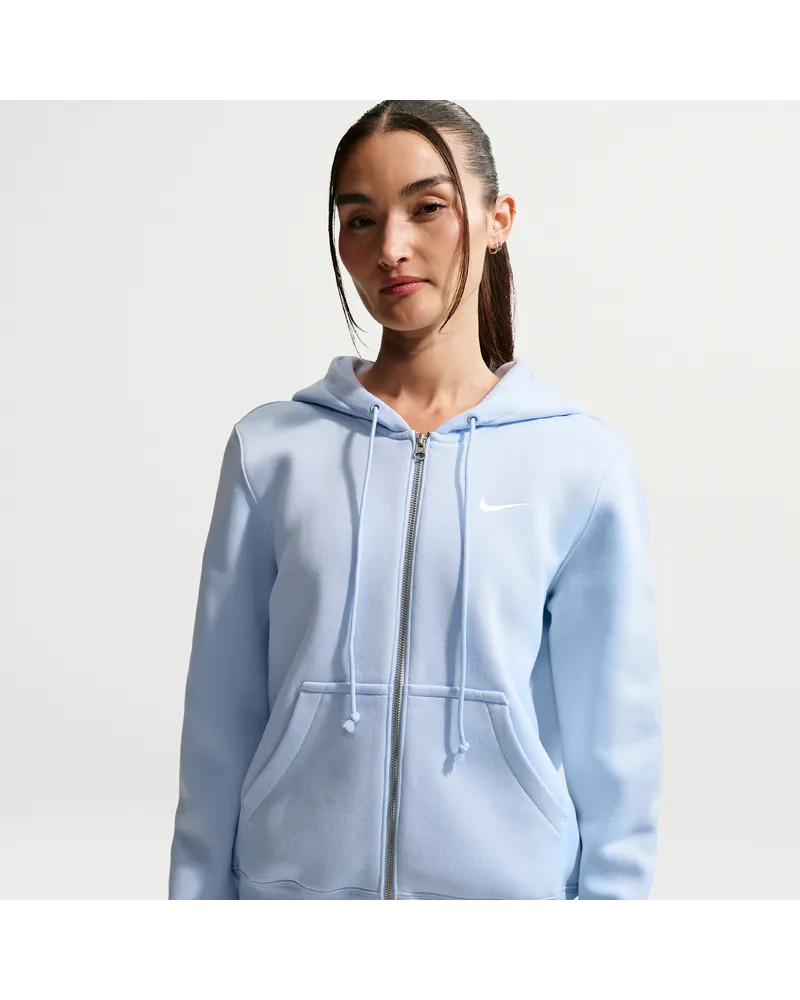 Nike Phoenix Oversize-Fleece-Hoodie mit durchgehendem Reißverschluss (Damen) - Blau Blau