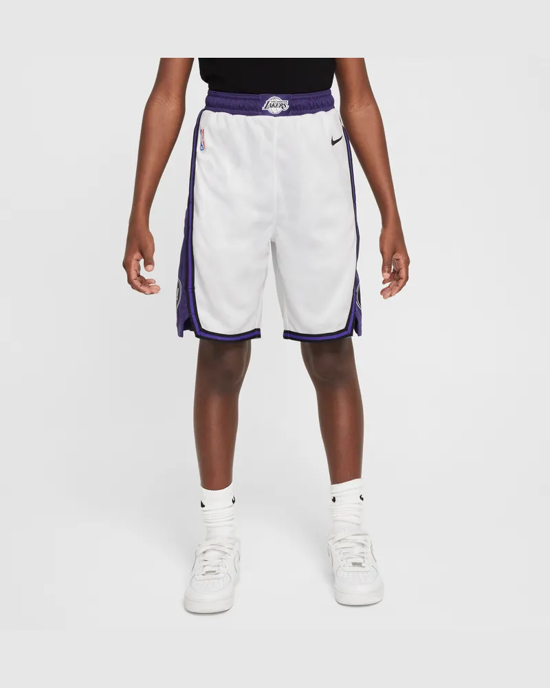 Nike Los Angeles Lakers  Dri-FIT NBA Swingman Shorts für ältere Kinder - Weiß Weiß