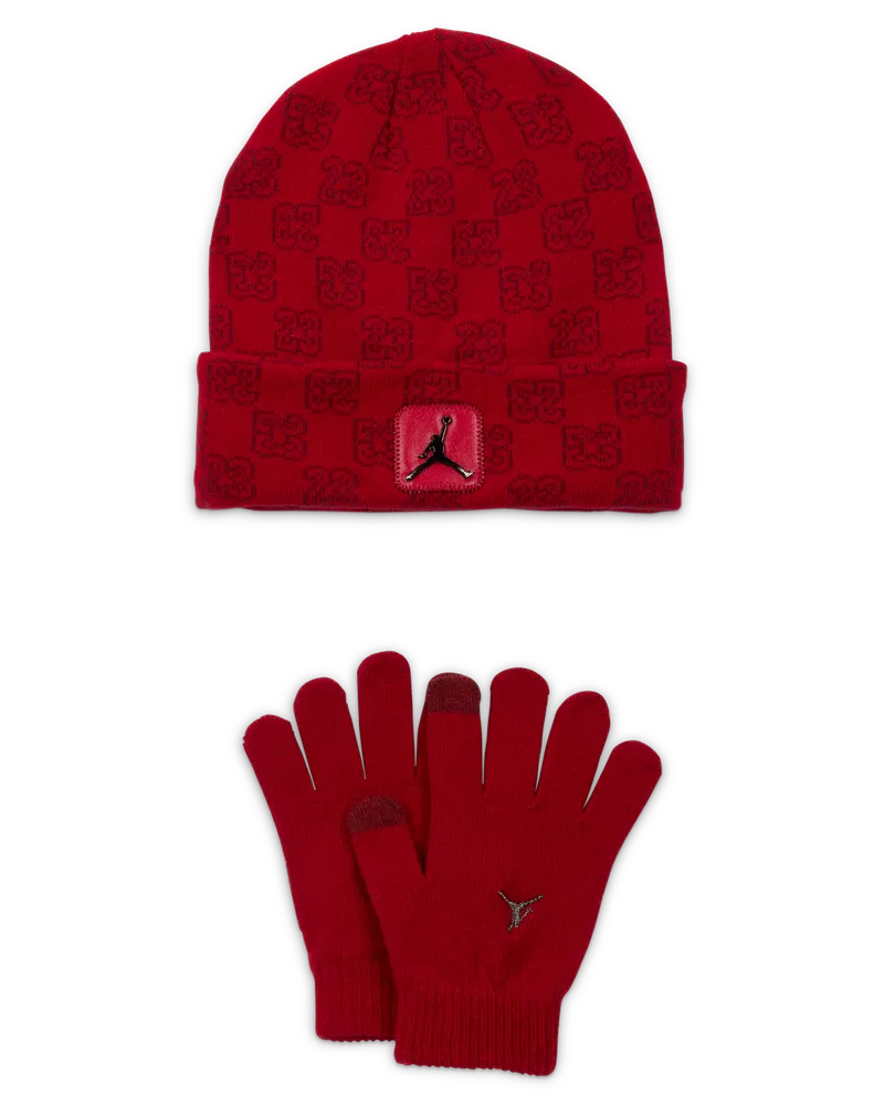 Jordan zweiteiliges Set mit Monogramm-Beanie (ältere Kinder) - Rot Rot
