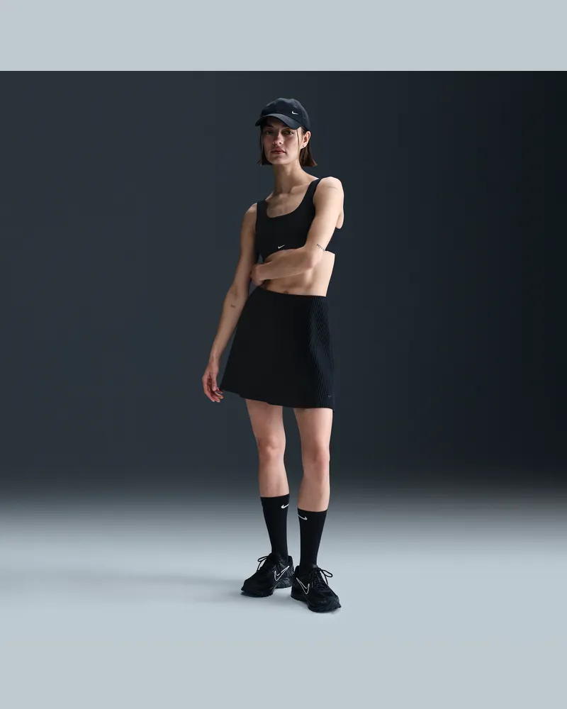Nike Sportswear Chill Strick-Minirock aus Rippmaterial (Damen) - Schwarz Schwarz