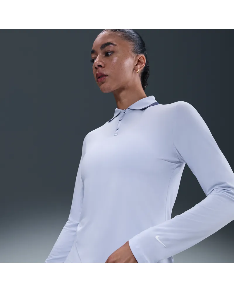 Nike Tour Longsleeve-Golf-Poloshirt mit Dri-FIT-Technologie und UV-Schutz (Damen) - Grau Grau