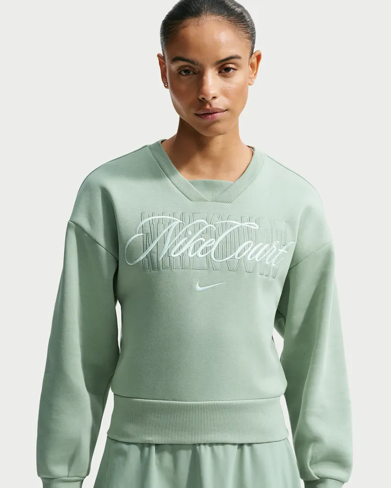 Nike Court Collection Tennisoberteil mit Rundhalsausschnitt (Damen) - Grün Grün