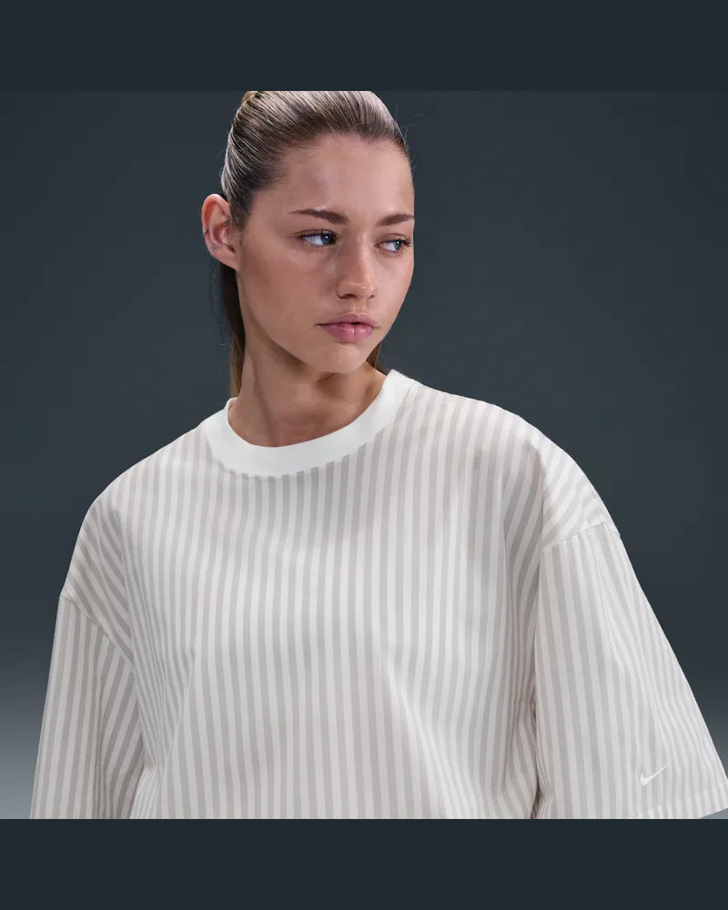 Nike Chill Poplin Lockeres Oberteil mit Streifen (Damen) - Grau Grau