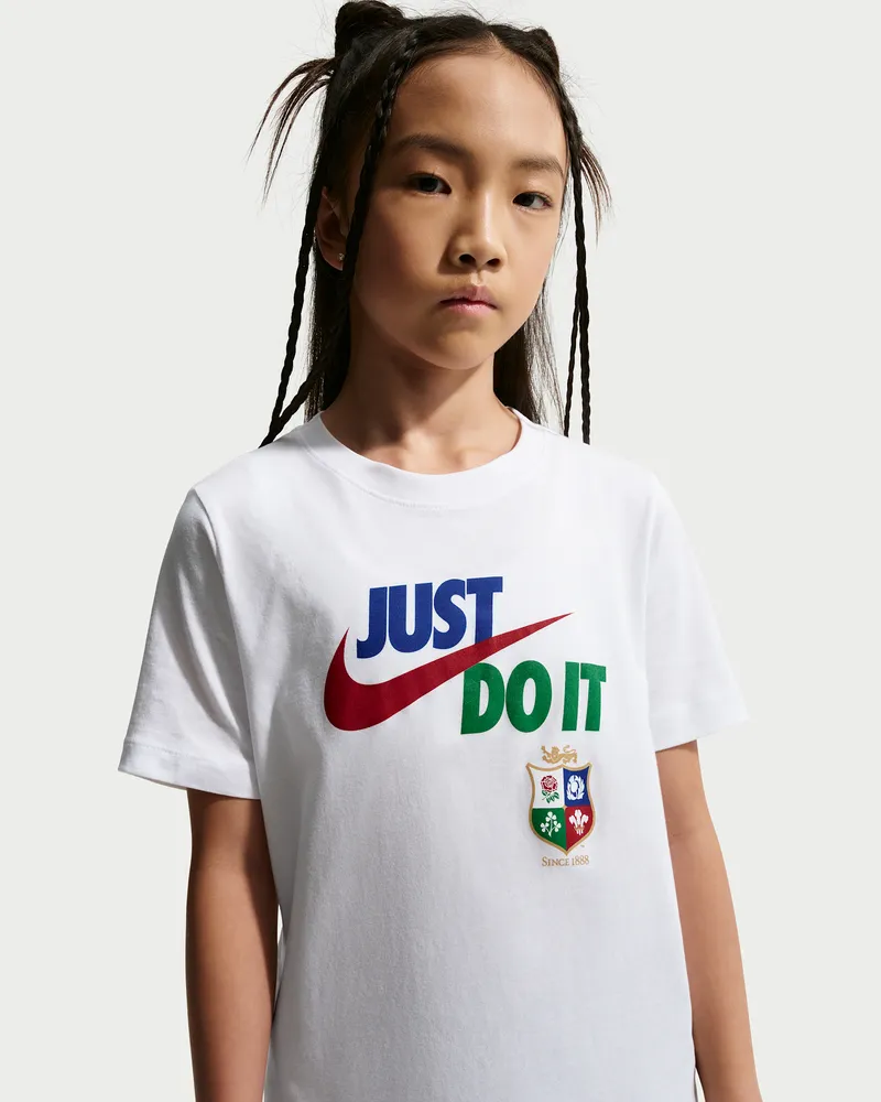 Nike British & Irish Lions Just Do It T-Shirt für ältere Kinder - Weiß Weiß
