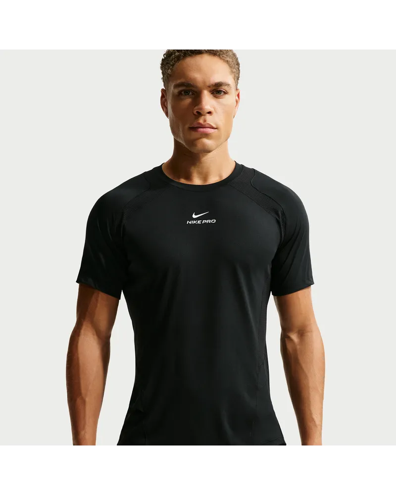 Nike Pro Training Dri-FIT ADV Kurzarmshirt (Herren) - Schwarz Schwarz