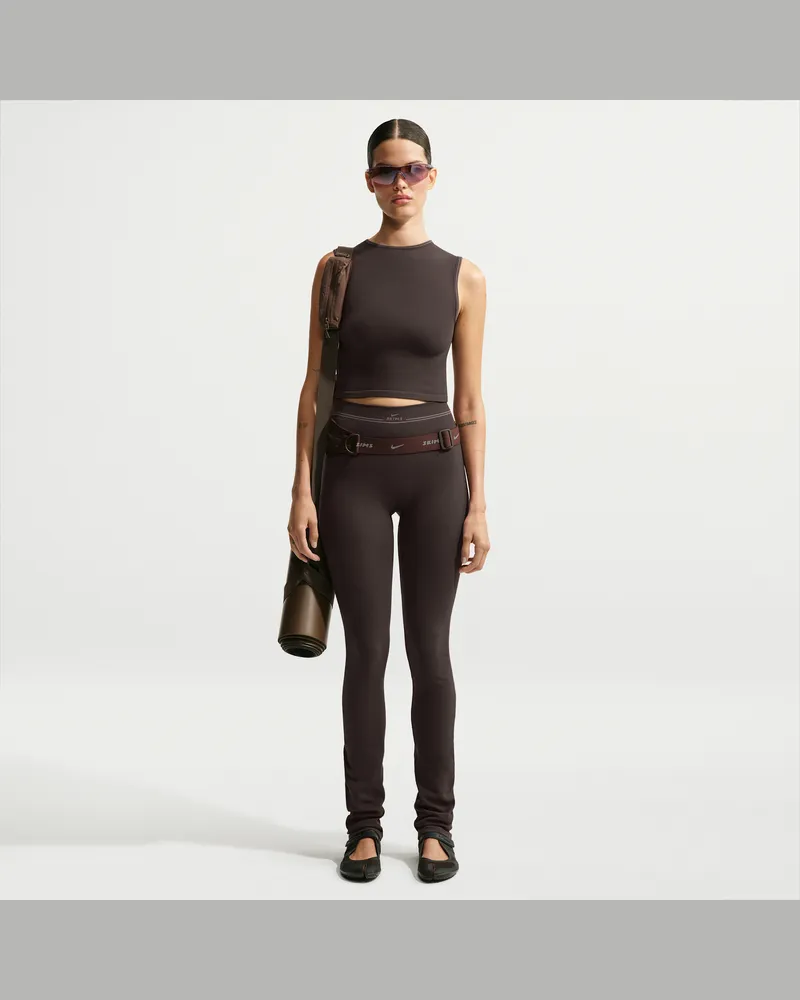 Nike SKIMS nahtloses Rippmaterial Leggings mit geradem Schnitt (Damen, ca. 86 cm) - Braun Braun