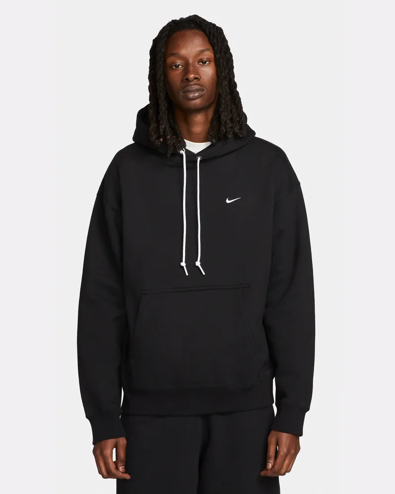 Nike Solo Swoosh Fleece-Hoodie für Herren - Schwarz Schwarz