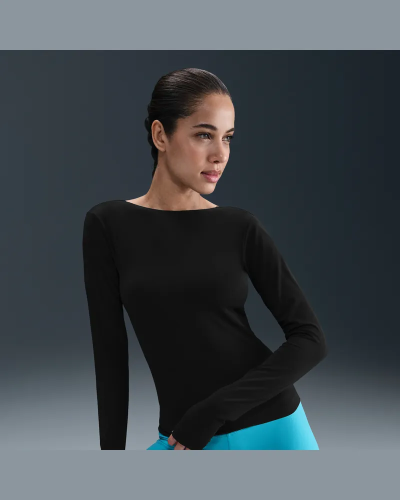 Nike Zenvy Dri-FIT Longsleeve für Damen - Schwarz Schwarz