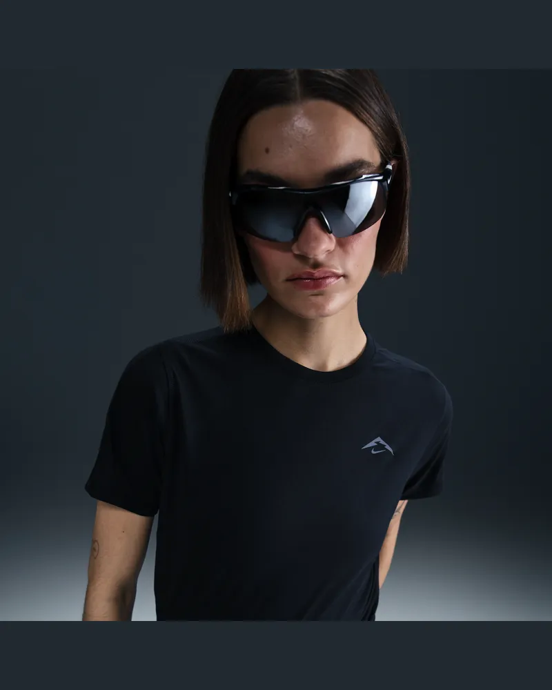 Nike Trail Dri-FIT Kurzarm-Laufoberteil (Damen) - Schwarz Schwarz