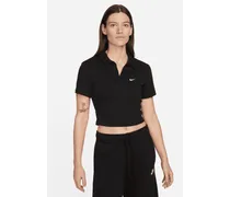 Sportswear Essential Kurzarm-Polo-Oberteil für Damen - Schwarz