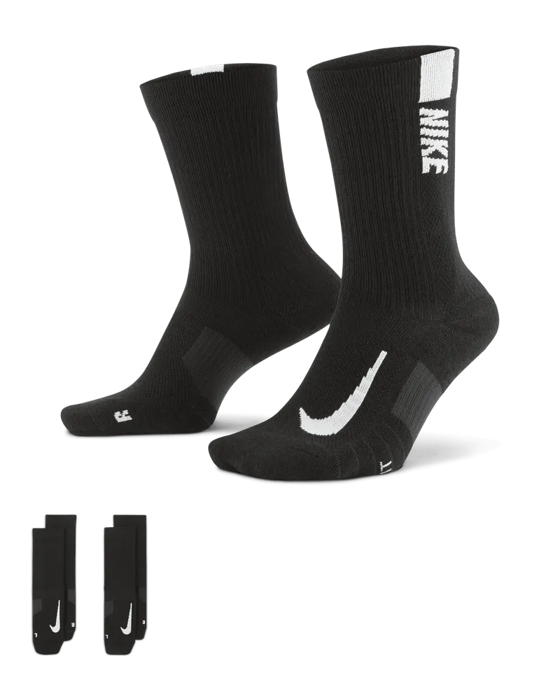 Nike Multiplier Crew-Socken (2 Paar) - Schwarz Schwarz