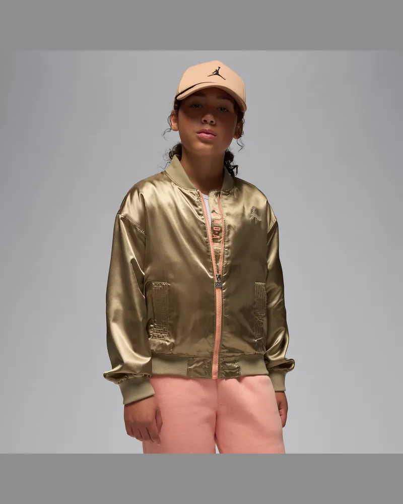 Jordan Satin-Bomberjacke mit Color Blocking (ältere Kinder) - Braun Braun