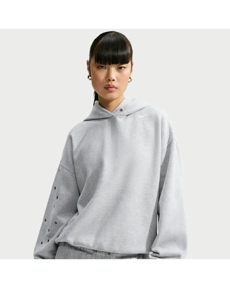 Nike Studio Fleece Oversize-Kapuzenpullover aus mittelschwerem Material (Damen) - Grau Grau
