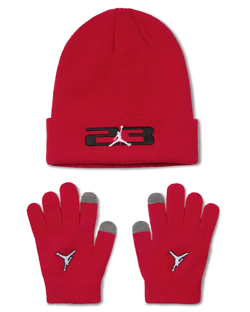 Jordan 23 Set aus Beanie und Handschuhen (ältere Kinder) - Rot Rot