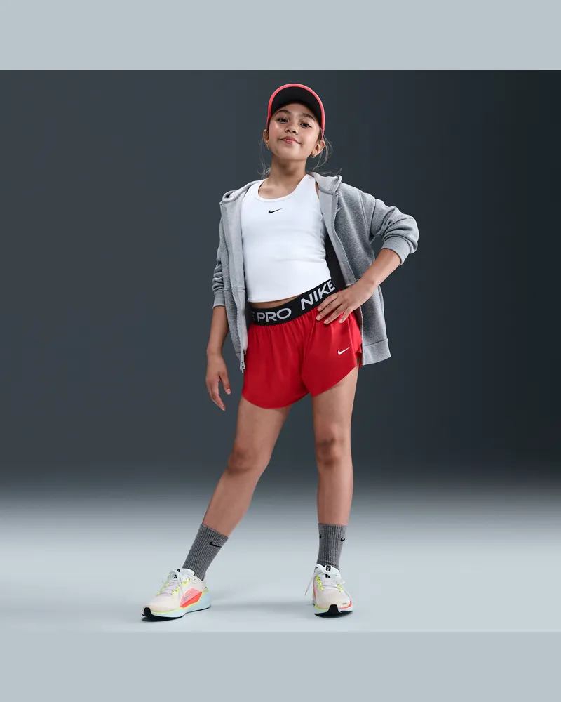 Nike Pro Dri-FIT 2-in-1-Shorts (ältere Kinder, Mädchen) - Rot Rot