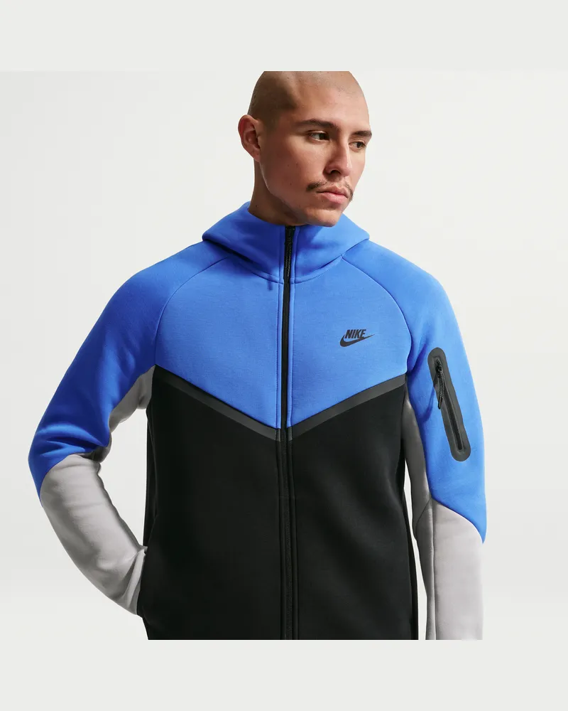 Nike Tech Windrunner-Jacke aus Fleece mit durchgehendem Reißverschluss (Herren) - Blau Blau