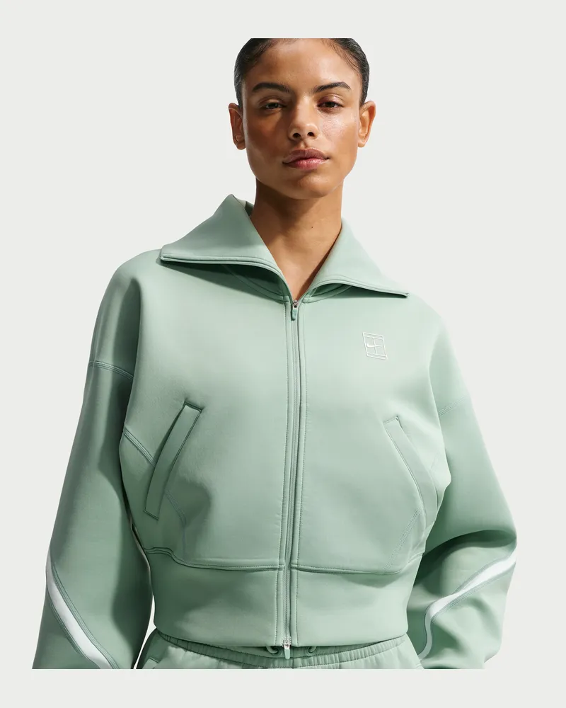 Nike Advantage Dri-FIT Tennisjacke mit durchgehendem Reißverschluss (Damen) - Grün Grün