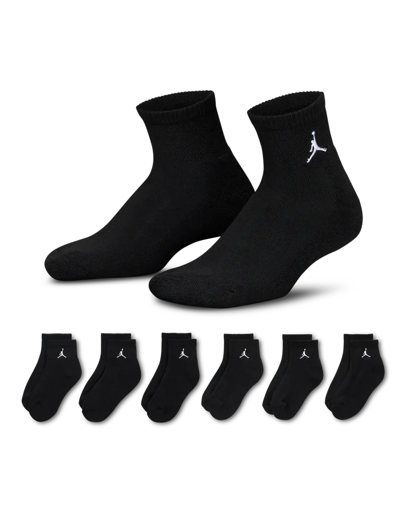 Jordan Essentials für jeden Tag Knöchelsocken für ältere Kinder (6 Paar) - Schwarz Schwarz