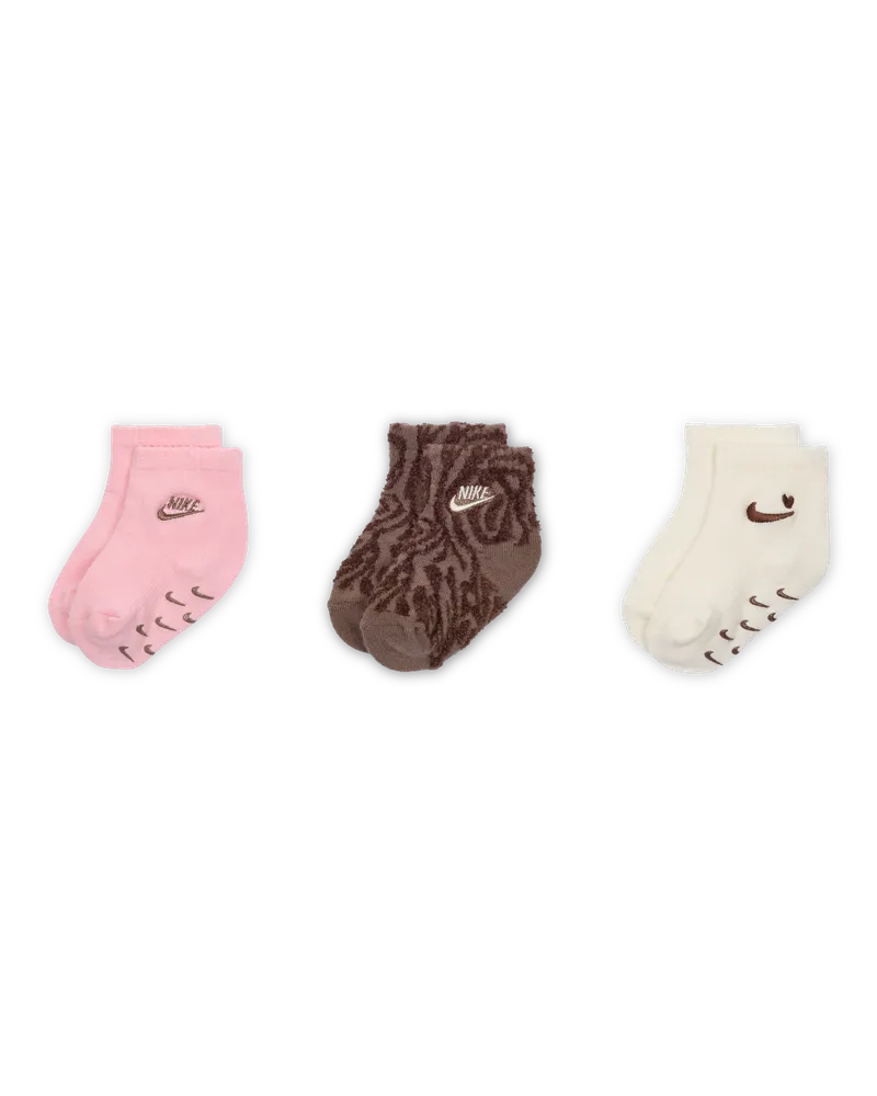 Nike Wild Warmth gerippte Gripsöckchen (Babys/Kleinkinder, 3 Paar) - Pink Pink