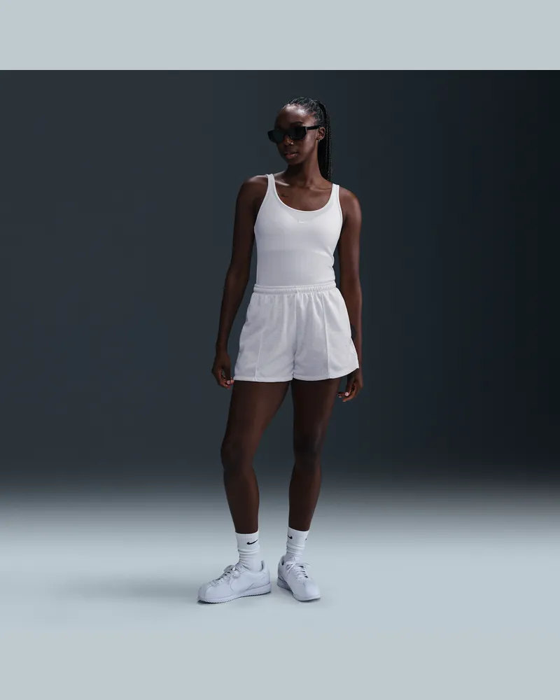 Nike Chill Terry French-Terry-Shorts (ca. 10 cm) mit mittelhohem Bund für Damen - Braun Braun