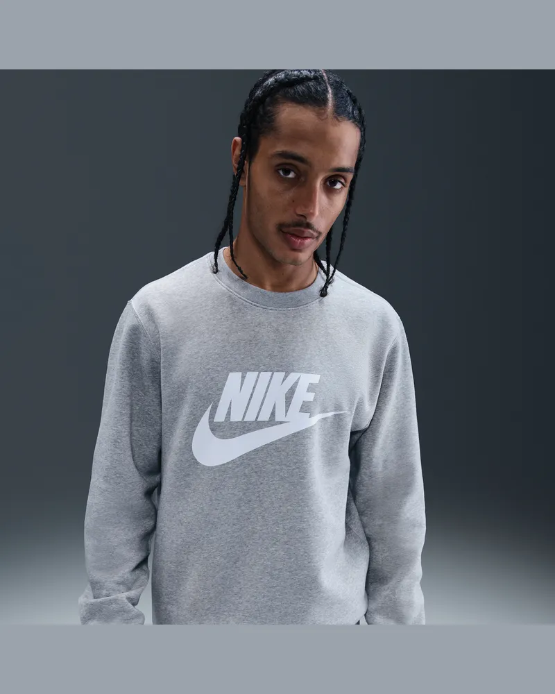 Nike Sportswear Club Fleece-Rundhalsshirt mit Grafik (Herren) - Grau Grau