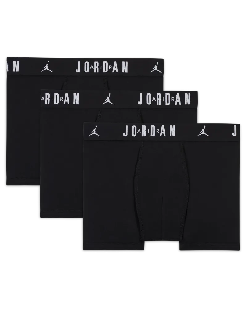 Jordan Flight Boxershorts aus Baumwolle (ältere Kinder, 3er-Pack) - Schwarz Schwarz