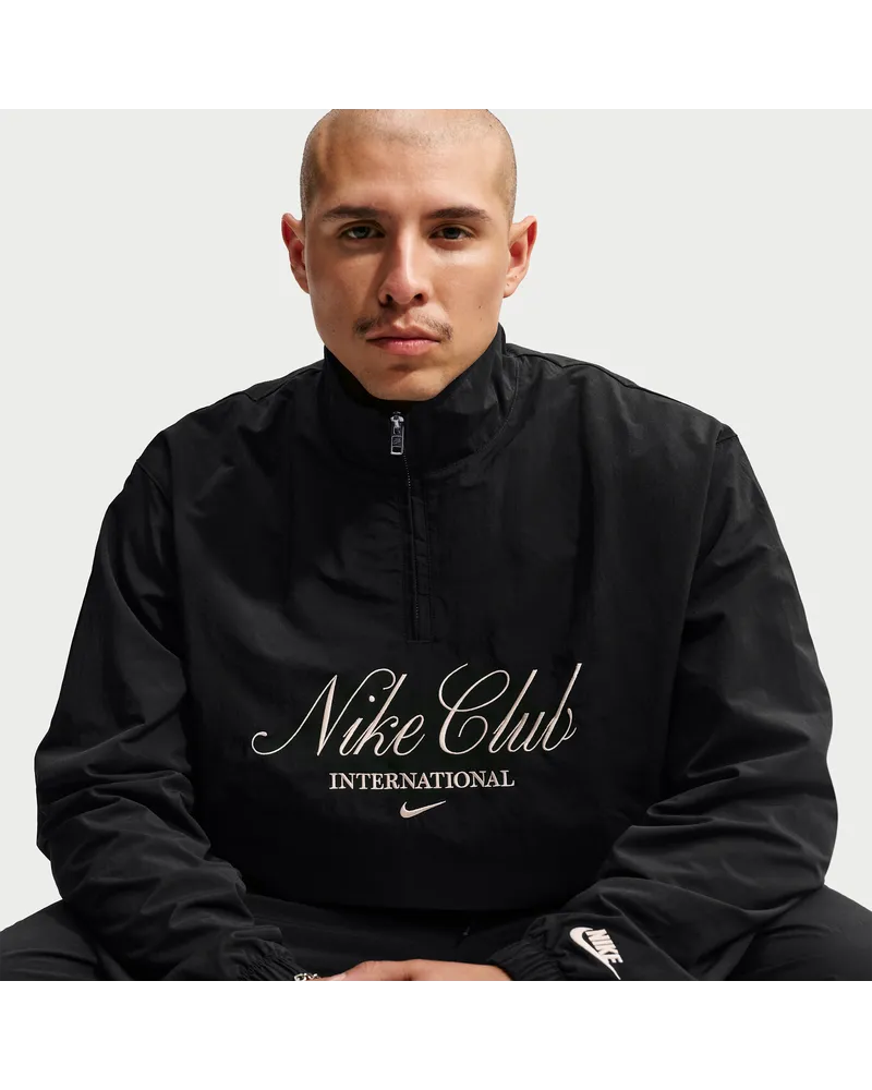 Nike Club Jacke mit Halbreißverschluss (Herren) - Schwarz Schwarz