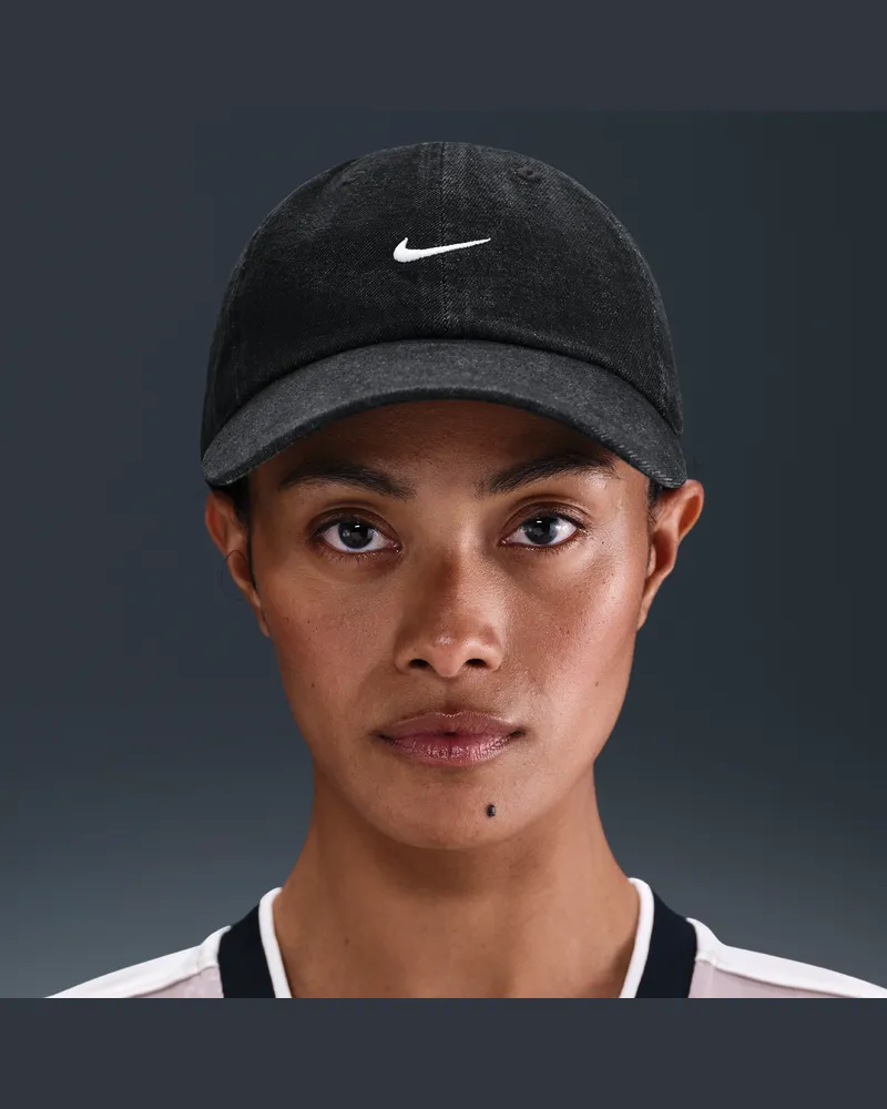 Nike Club unstrukturierte Denim-Cap - Schwarz Schwarz