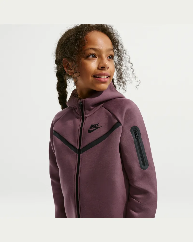 Nike Tech Fleece-Hoodie mit durchgehendem Reißverschluss (Mädchen) - Lila Lila