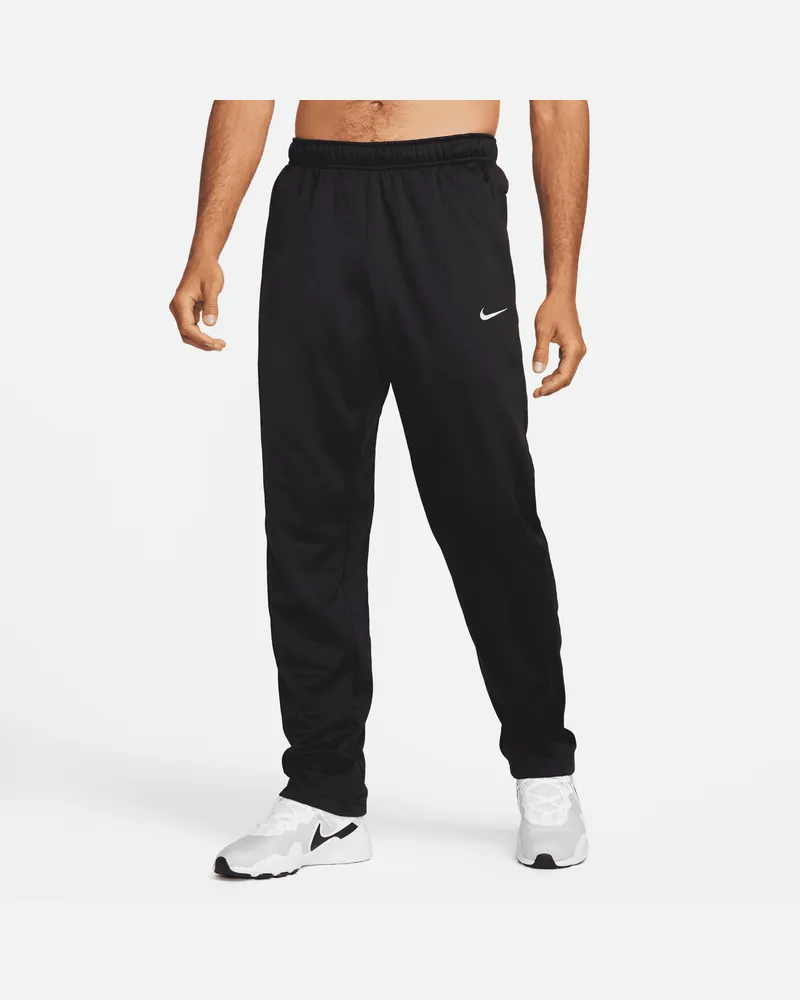 Nike Therma Therma-FIT Fitnesshose mit offenem Saum für Herren - Schwarz Schwarz