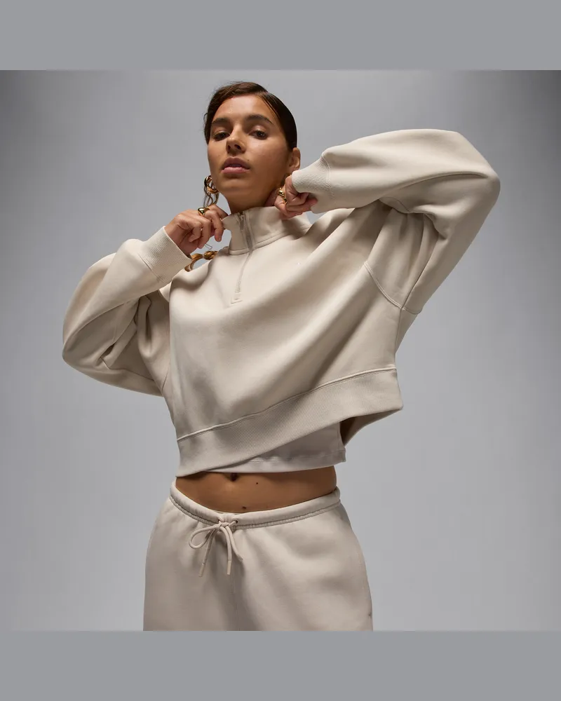 Jordan Brooklyn Fleece Oberteil mit Viertelreißverschluss (Damen) - Braun Braun