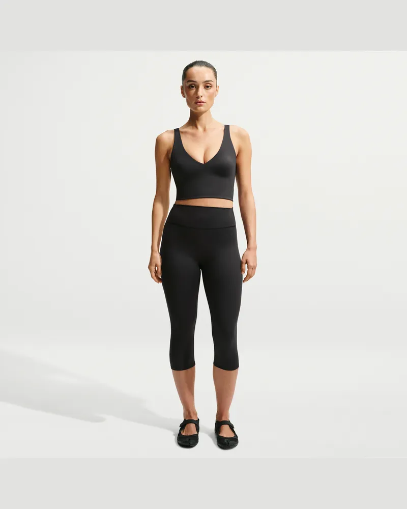 Nike SKIMS Matte Cropped-Leggings mit 43 cm hohem Bund (Damen) - Schwarz Schwarz