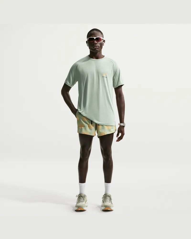 Nike Stride Dri-FIT Laufshorts mit integriertem Slip (ca. 12,5 cm) (Herren) - Grün Grün