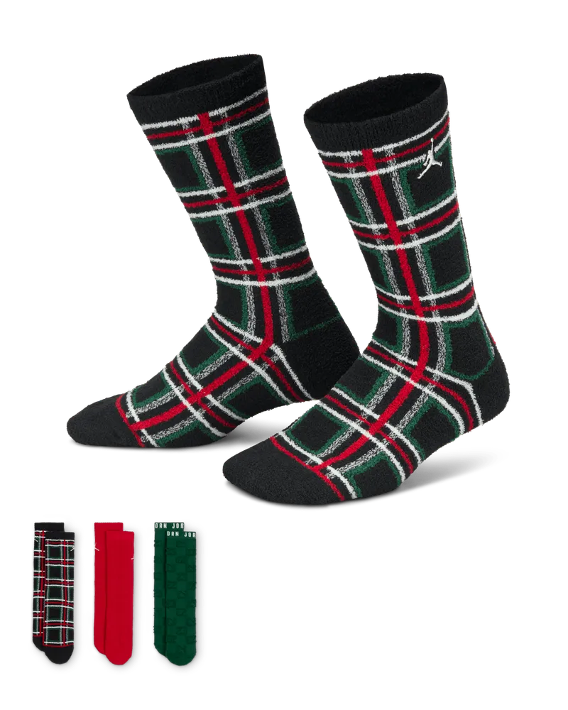 Jordan Holiday Crew Socken (3 Paar, ältere Kinder) - Schwarz Schwarz