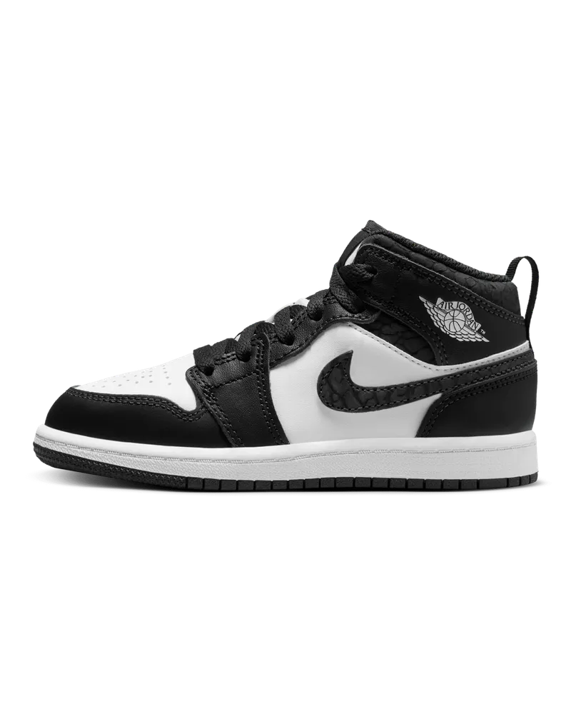 Jordan 1 Mid SE Schuh für jüngere Kinder - Schwarz Schwarz