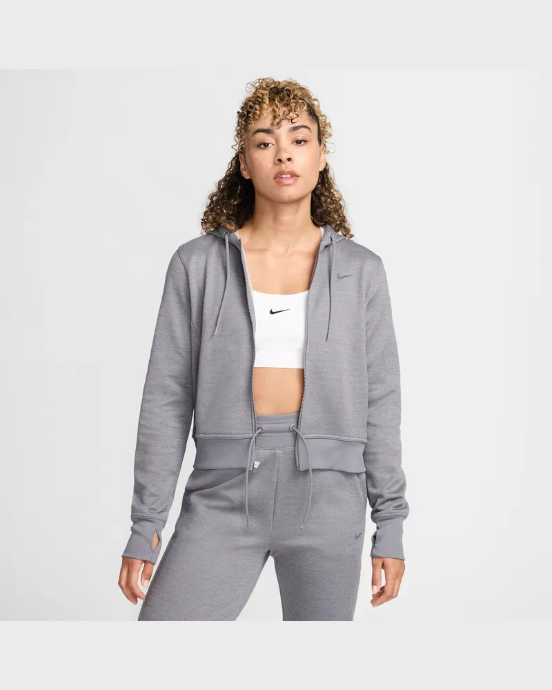 Nike Therma-FIT One Kapuzenjacke für Damen - Grau Grau