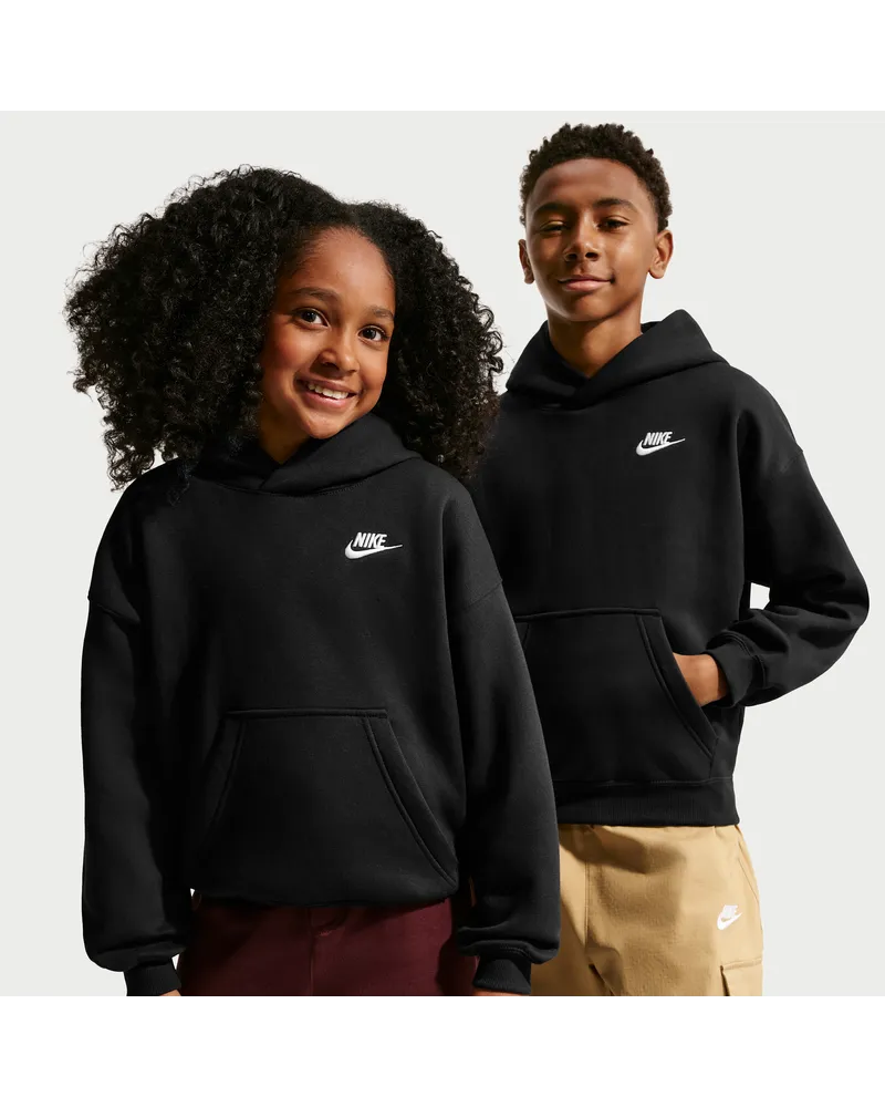 Nike Club Fleece Oversize-Hoodie (ältere Kinder) - Schwarz Schwarz