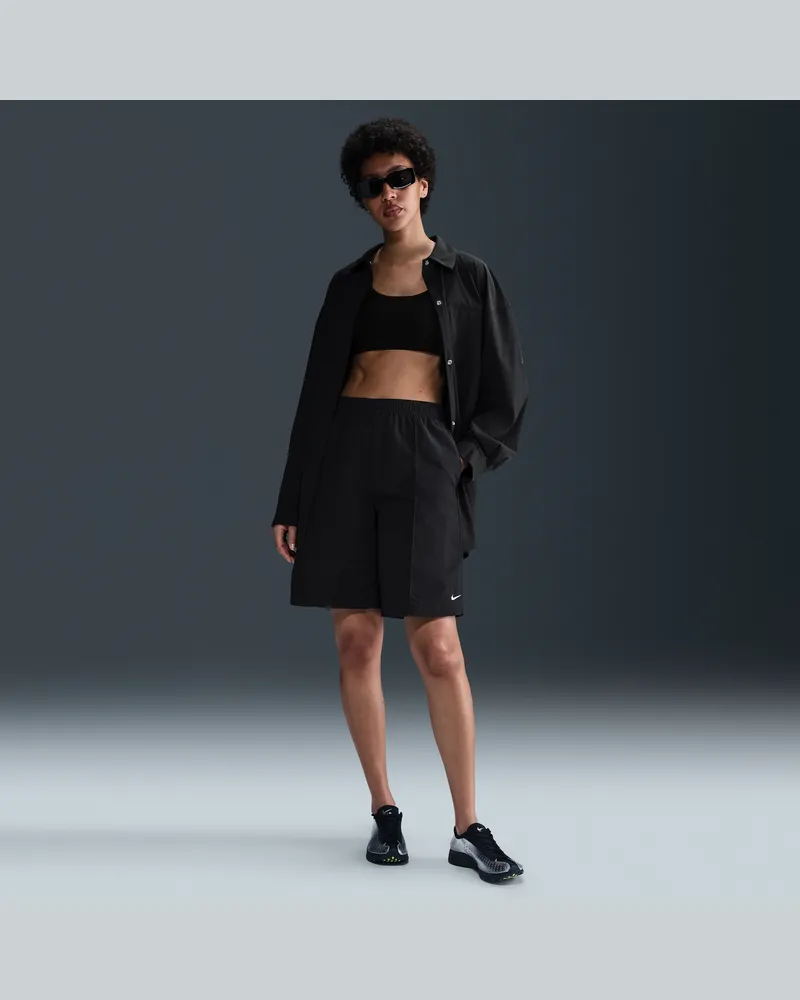 Nike Sportswear Everything Wovens Shorts mit hohem Bund (Damen, ca. 23 cm) - Schwarz Schwarz