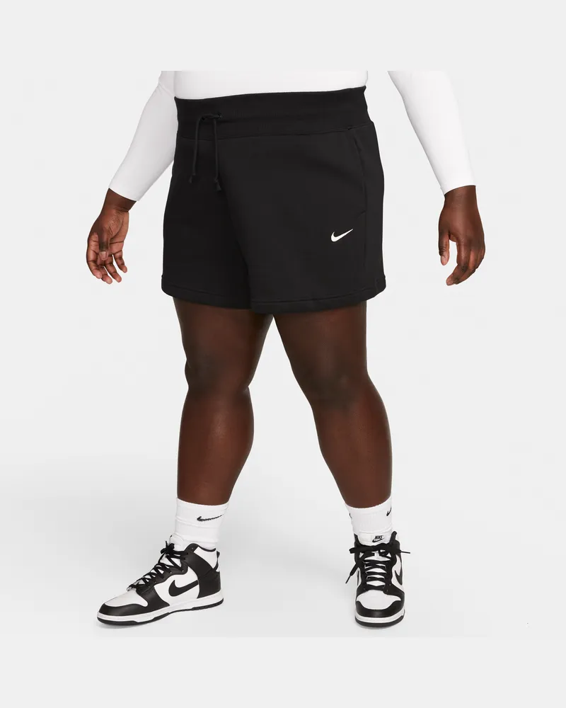 Nike Sportswear Phoenix Fleece-Shorts mit hohem Taillenbund und lockerer Passform für Damen - Schwarz Schwarz