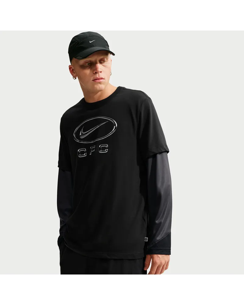 Nike FC Chelsea  Swoosh Fußball-T-Shirt (Herren) - Schwarz Schwarz