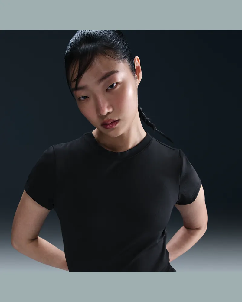 Nike Court Advantage Dri-FIT Kurzarm-Tennisoberteil für Damen - Schwarz Schwarz