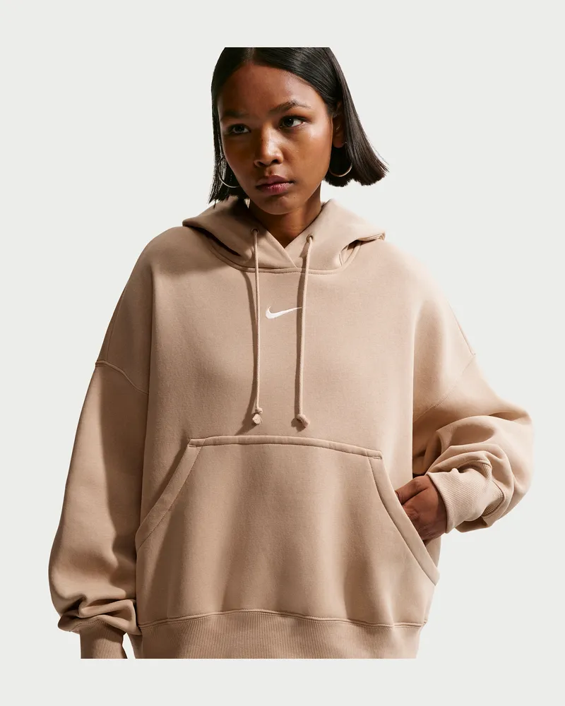 Nike Phoenix Fleece überextragroßer Hoodie für Damen - Braun Braun