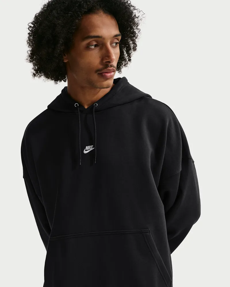 Nike Club Oversize-Hoodie aus French Terry (Herren) - Schwarz Schwarz