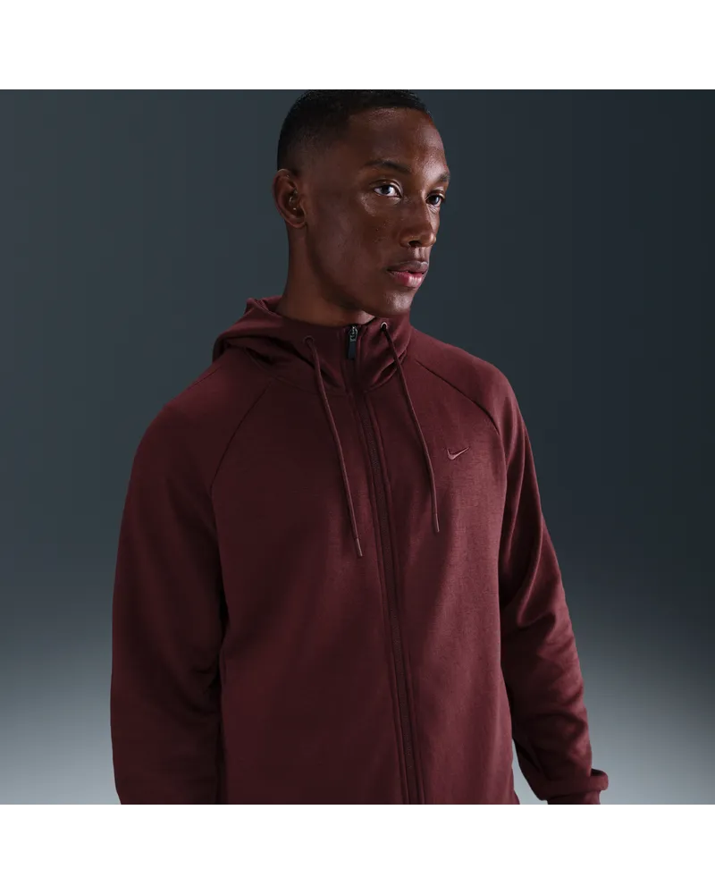 Nike Primary Fleece UV Performance Hoodie mit durchgehendem Reißverschluss und Dri-FIT-Technologie (Herren) - Rot Rot