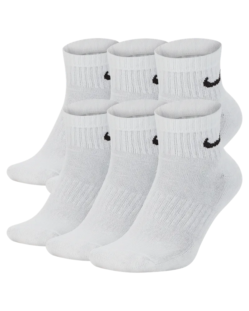 Nike Everyday Cushioned Trainings-Knöchelsocken (6 Paar) - Weiß Weiß