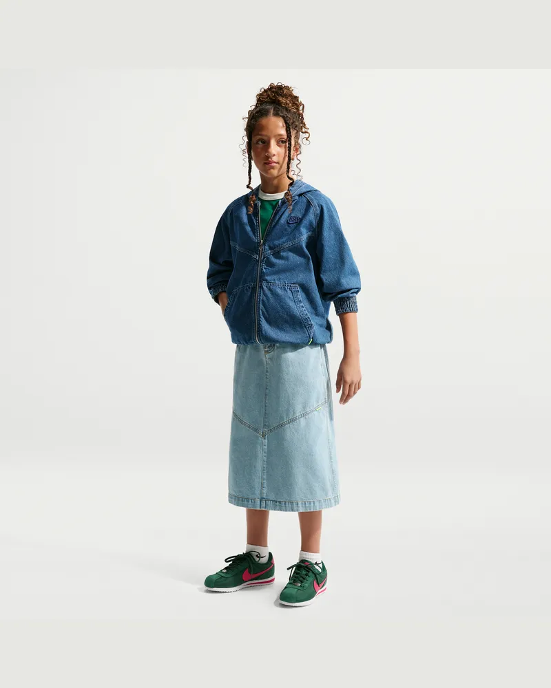 Nike Denim-Midirock (ältere Kinder) - Blau Blau