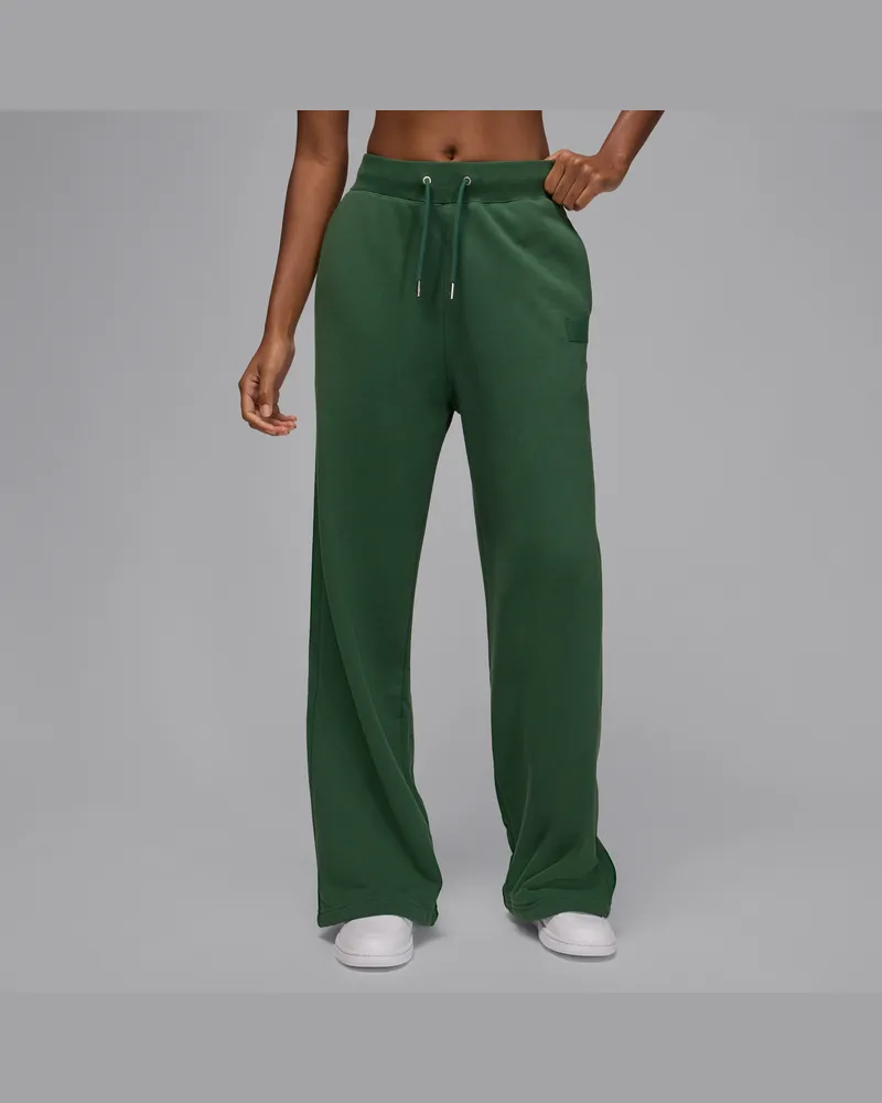 Jordan Flight Fleece French-Terry-Hose mit offenem Saum (Damen) - Grün Grün