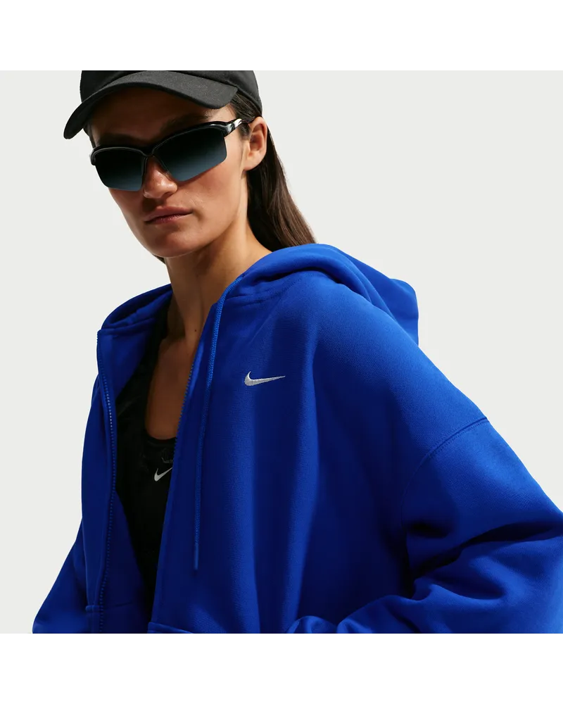 Nike Studio Fleece Heavyweight Oversize-Kapuzenjacke (Damen) - Blau Blau