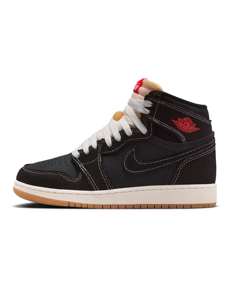 Jordan Air  1 Retro High OG Schuh für ältere Kinder - Schwarz Schwarz